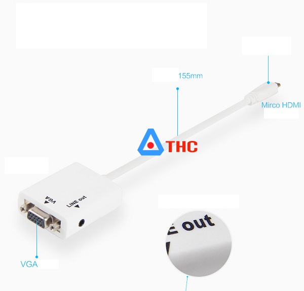 Dây chuyển mini HDMI sang VGA